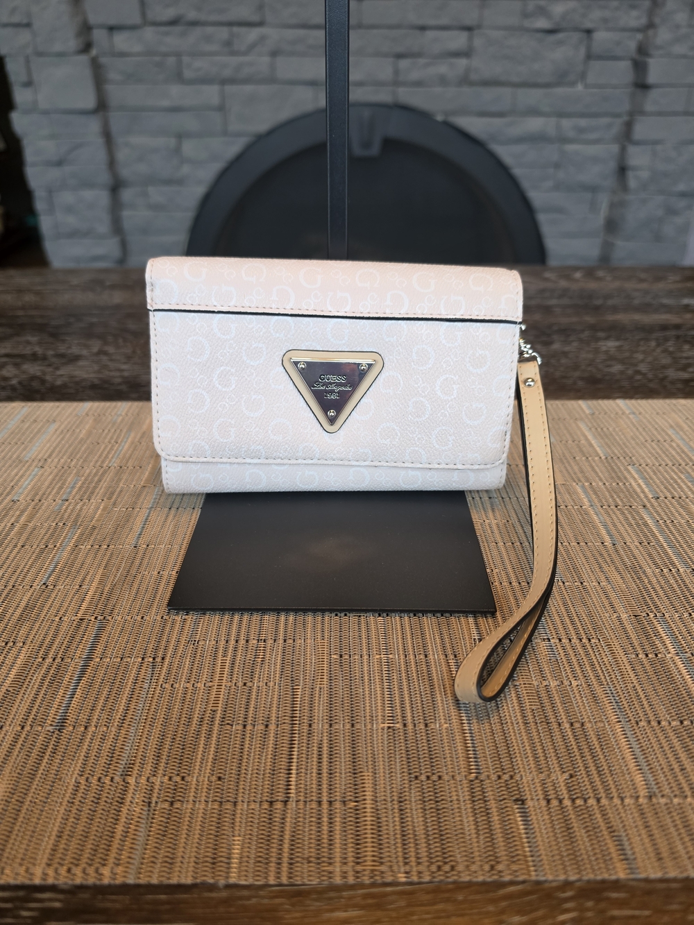 Guess by Marciano Pink Logo Wristlet Clutch